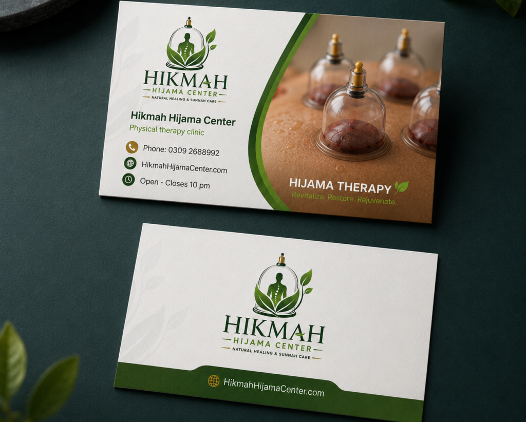 business card for local therapy center