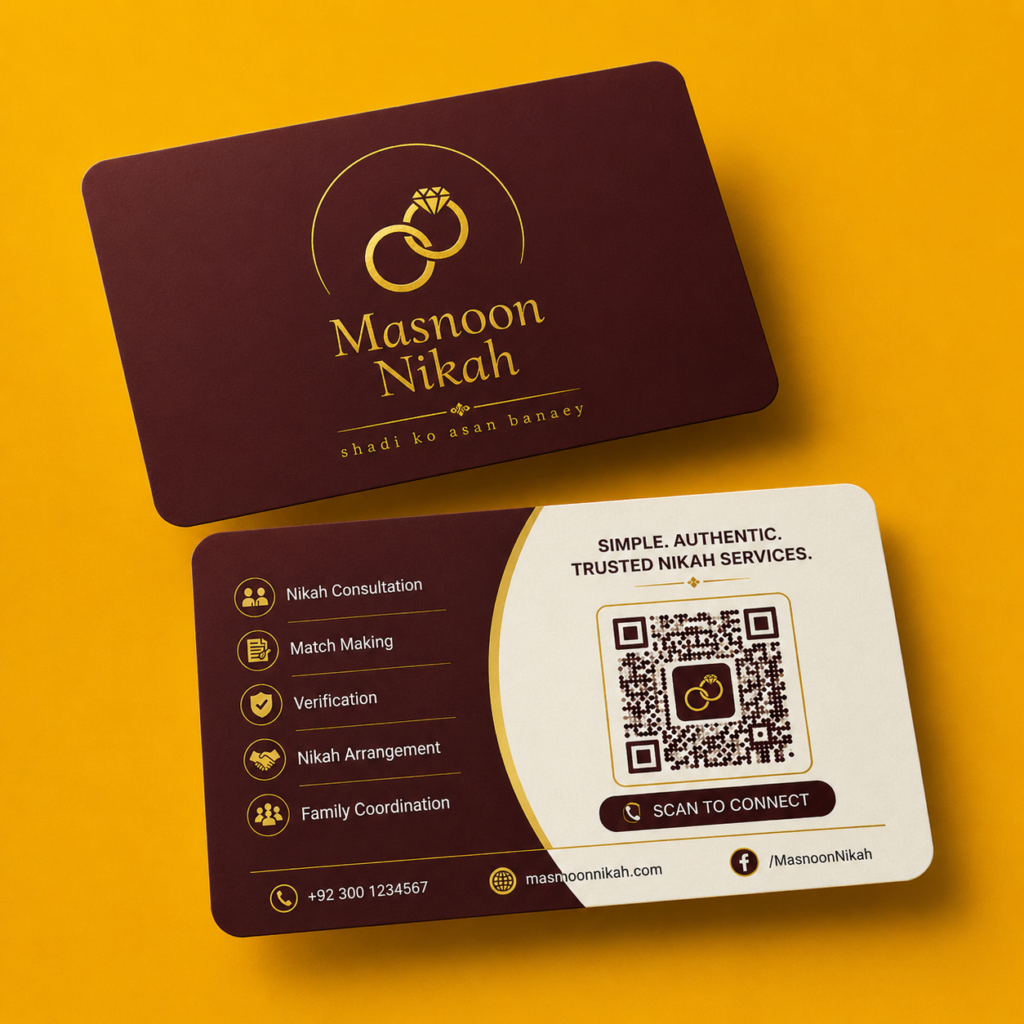 visiting card for matramonial service provider